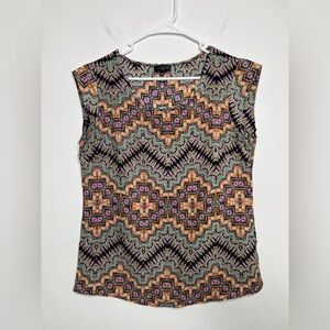 The Limited Sleeveless Boho Geometric Retro print Blouse Size Medium